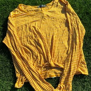 Striped Long Sleeve Crop Top